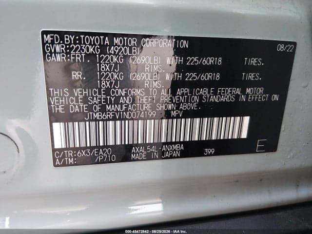 2022 TOYOTA RAV4 HYBRID XLE PREMIUM 9
