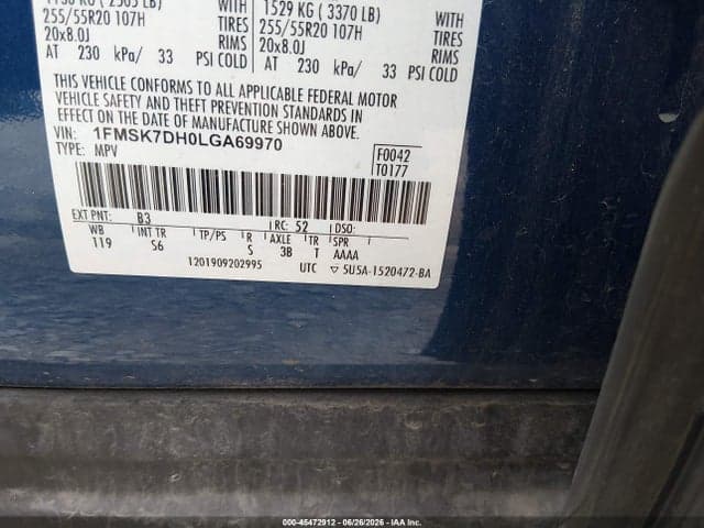 2020 FORD EXPLORER XLT 9