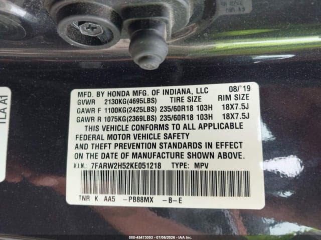 2019 HONDA CR-V EX 9