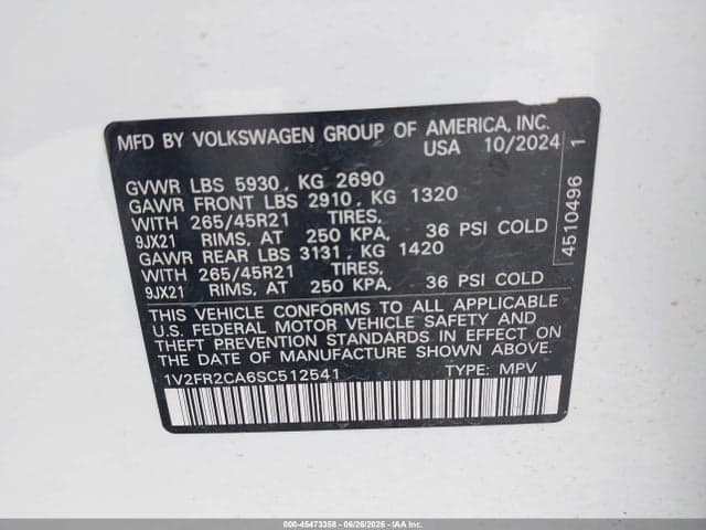2025 VOLKSWAGEN ATLAS 2.0T SEL PREMIUM R-LINE 9