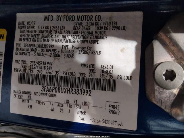2017 FORD FUSION HYBRID PLATINUM/TITANIUM 9