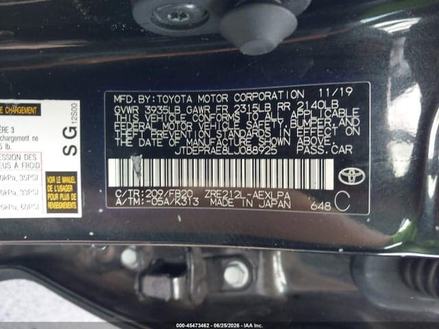 2020 TOYOTA COROLLA LE 9
