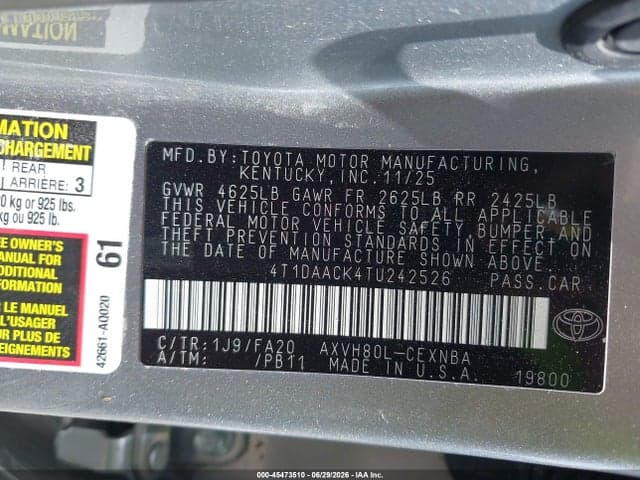 2026 TOYOTA CAMRY LE 9