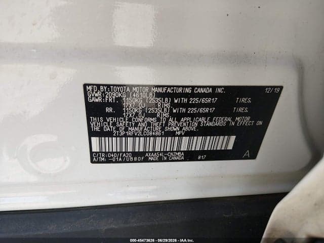 2020 TOYOTA RAV4 XLE 9