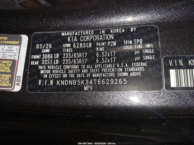 2026 KIA CARNIVAL MPV LX 7