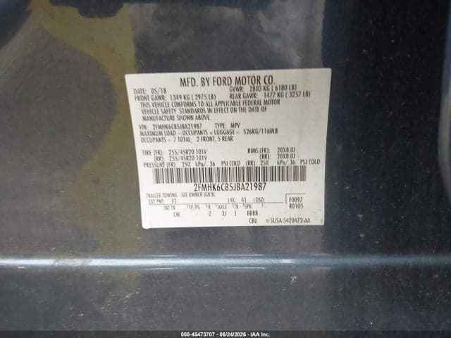 2018 FORD FLEX SEL 9