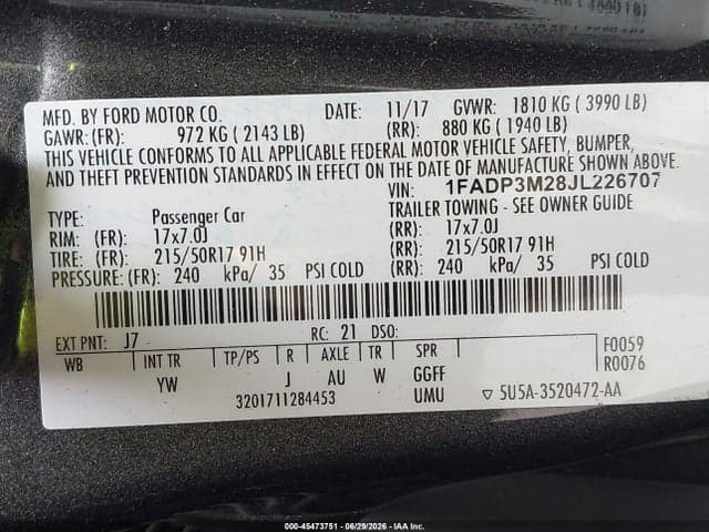 2018 FORD FOCUS SEL 9