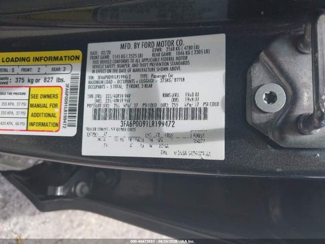 2020 FORD FUSION TITANIUM 9