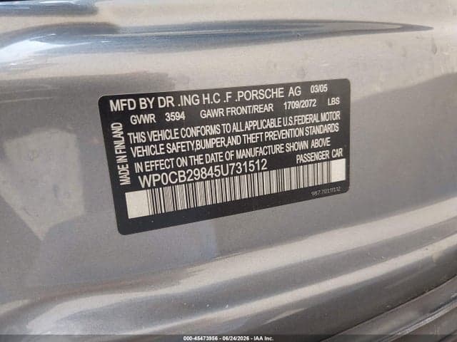 2005 PORSCHE BOXSTER S 9