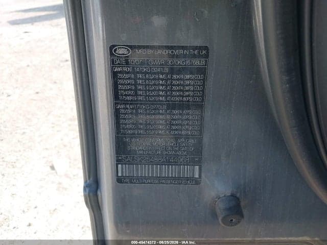 2008 LAND ROVER RANGE ROVER 9