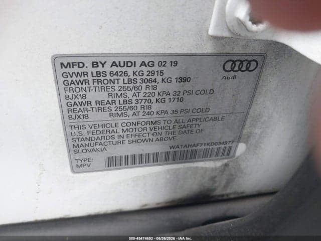 2019 AUDI Q7 45 10
