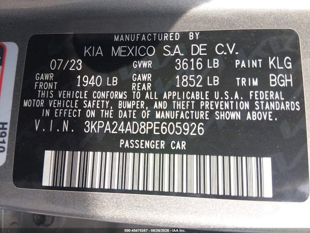 2023 KIA RIO S 9