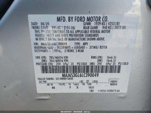 2020 FORD ECOSPORT SE 9