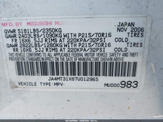 2007 MITSUBISHI OUTLANDER LS 9