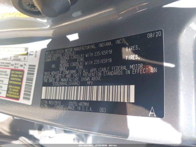 2020 TOYOTA HIGHLANDER XLE 9