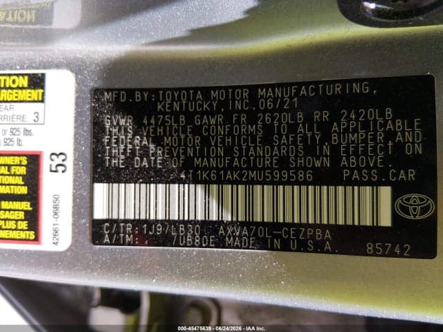 2021 TOYOTA CAMRY XSE 9