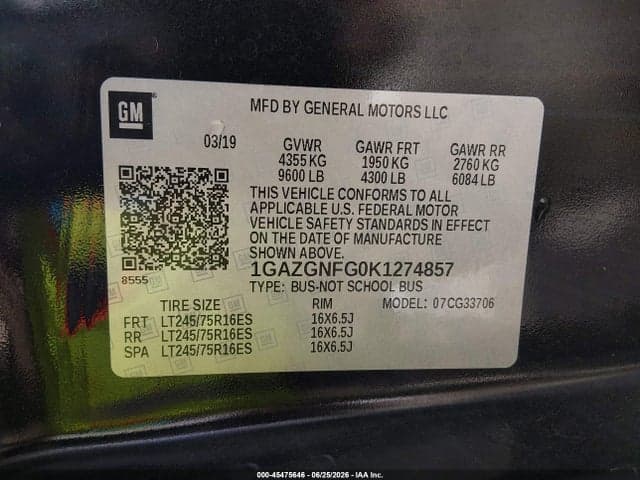 2019 CHEVROLET EXPRESS 3500 LS 9