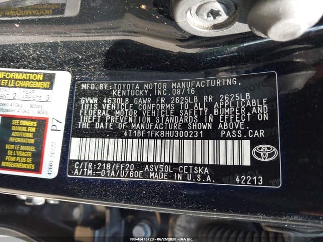 2017 TOYOTA CAMRY SE 9