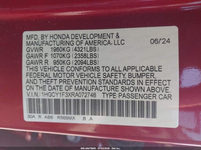 2024 HONDA ACCORD EX 9
