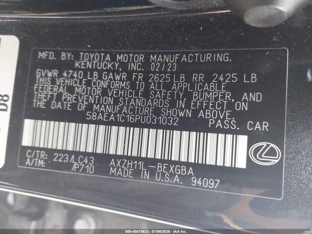 2023 LEXUS ES 300H LUXURY 9