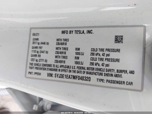 2021 TESLA MODEL 3 STANDARD RANGE PLUS REAR-WHEEL DRIVE 9