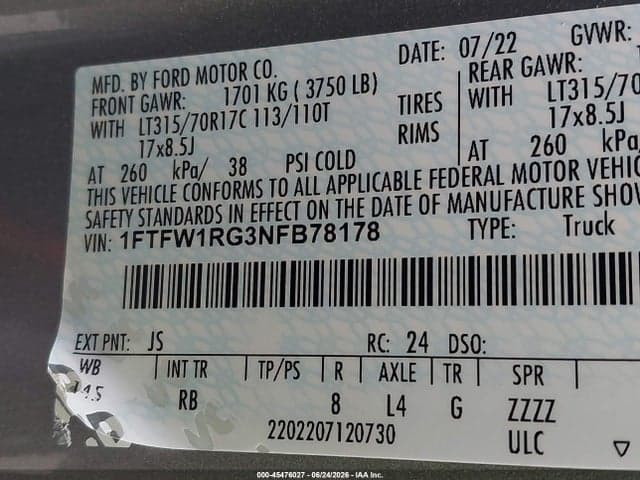 2022 FORD F-150 RAPTOR 9