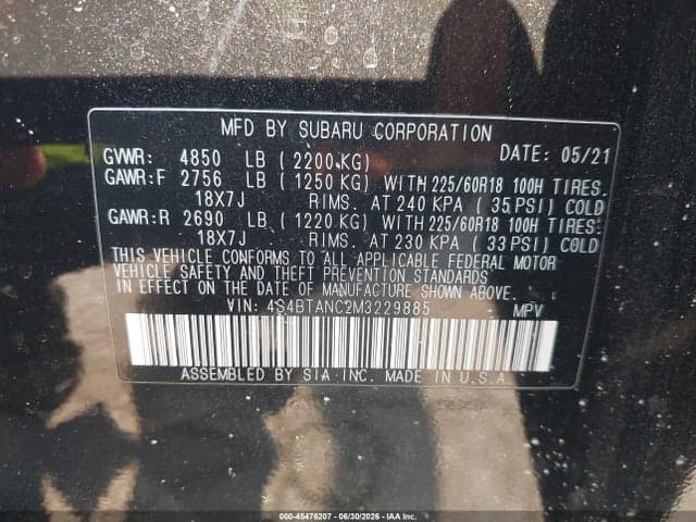 2021 SUBARU OUTBACK LIMITED 9
