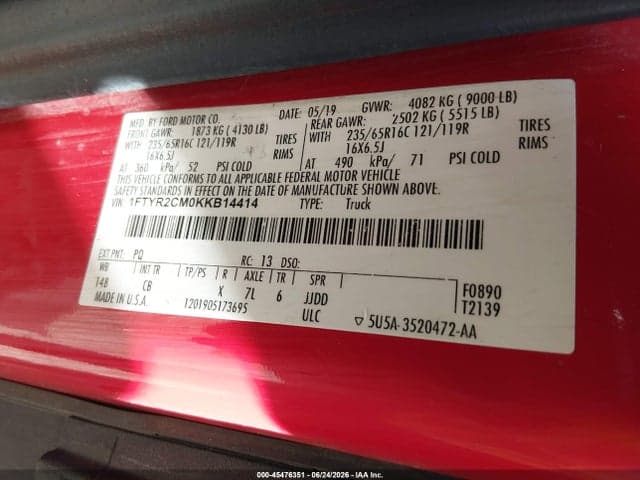 2019 FORD TRANSIT-250 9