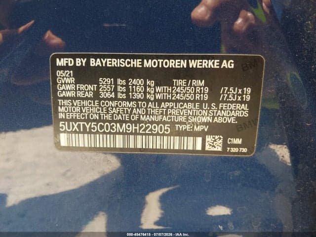 2021 BMW X3 XDRIVE30I 9