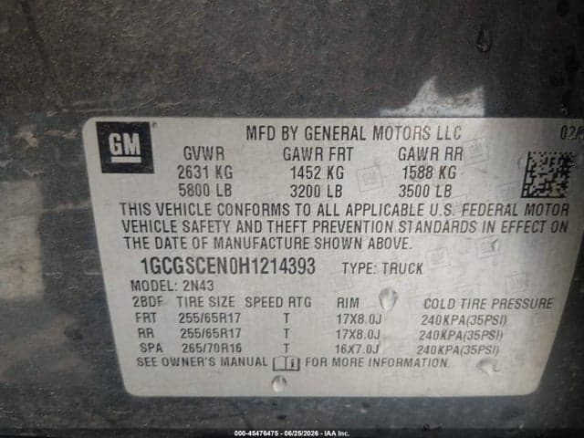 2017 CHEVROLET COLORADO 2WD LT 9