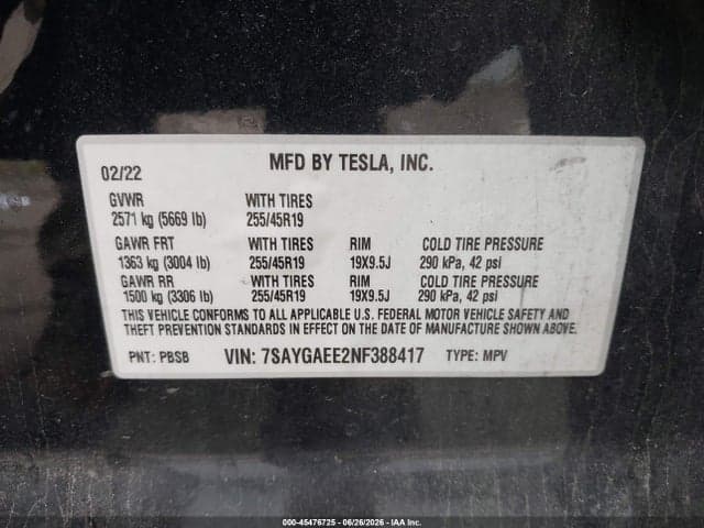 2022 TESLA MODEL Y LONG RANGE DUAL MOTOR ALL-WHEEL DRIVE 9