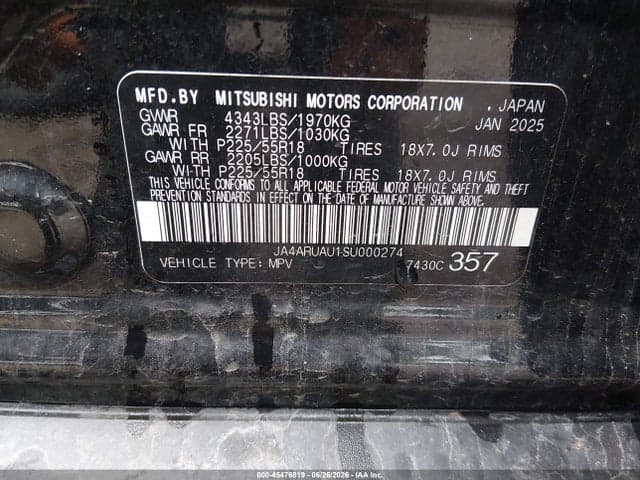 2025 MITSUBISHI OUTLANDER SPORT 2.0 ES AWC/2.0 LE AWC/2.0 S AWC/2.0 SE AWC/2.0 TRAIL EDITION AWC 9