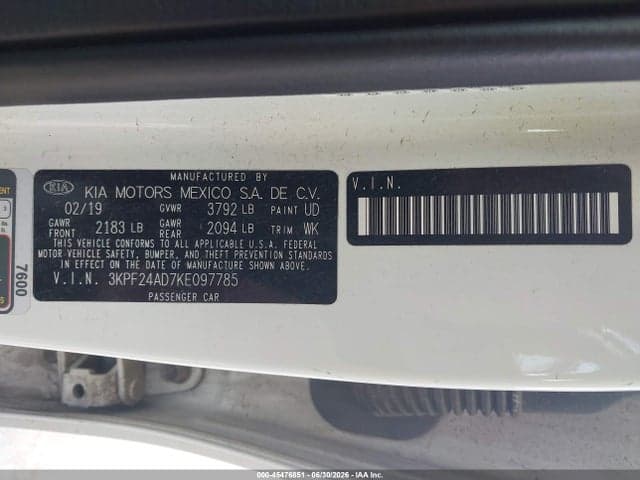 2019 KIA FORTE FE 9
