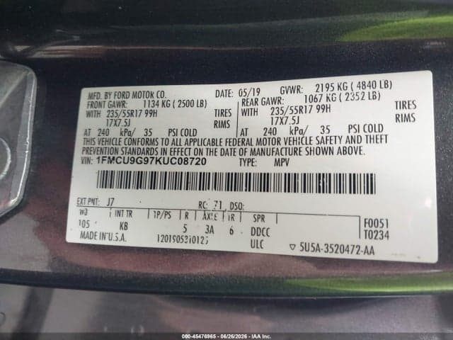 2019 FORD ESCAPE SE 9