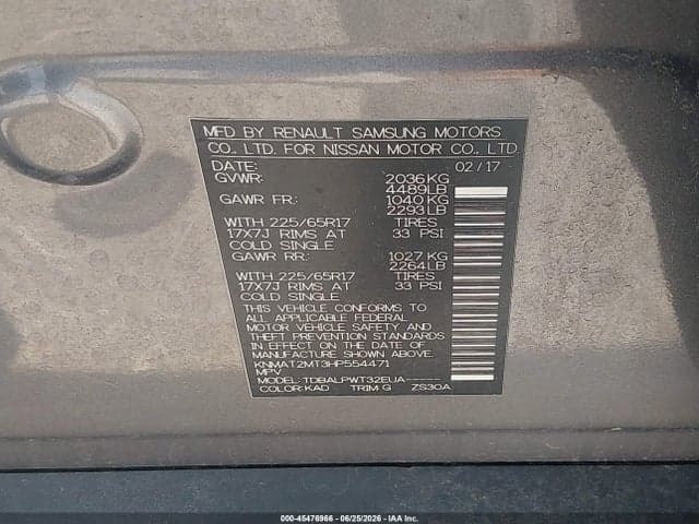 2017 NISSAN ROGUE S 9