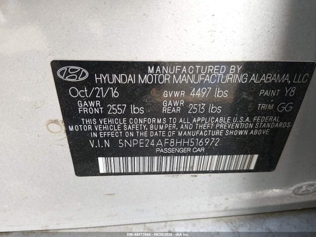 2017 HYUNDAI SONATA 9