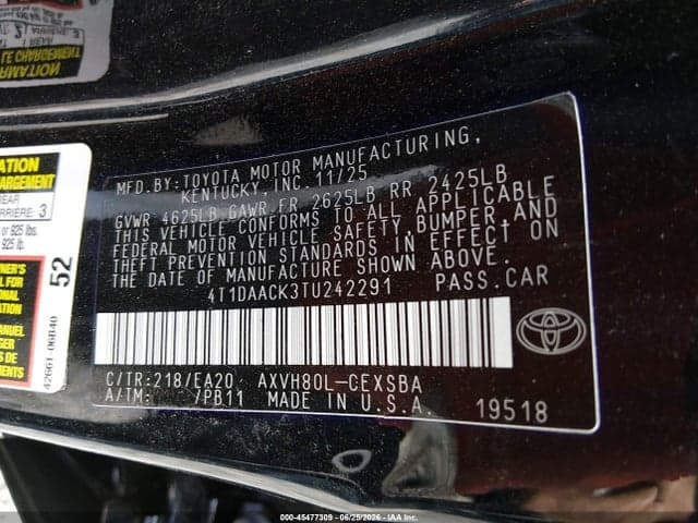 2026 TOYOTA CAMRY SE 9