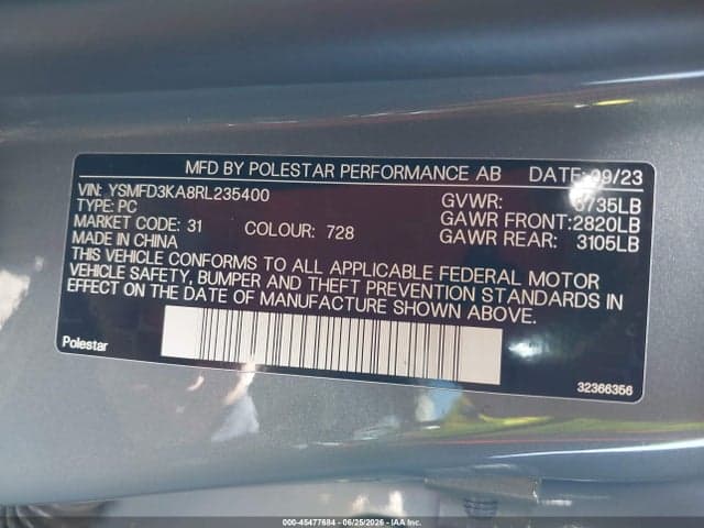 2024 POLESTAR 2 LONG RANGE DUAL MOTOR/LONG RANGE DUAL MOTOR PLUS 9