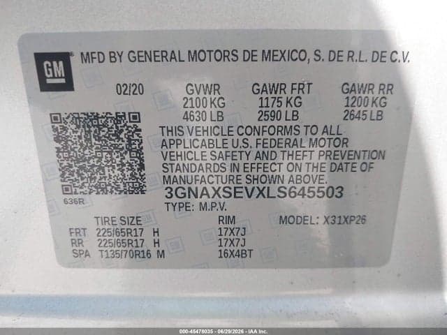 2020 CHEVROLET EQUINOX AWD LS 9