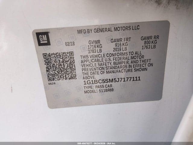 2018 CHEVROLET CRUZE LS AUTO 9