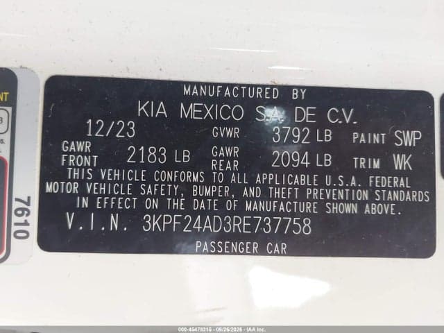2024 KIA FORTE LXS 9