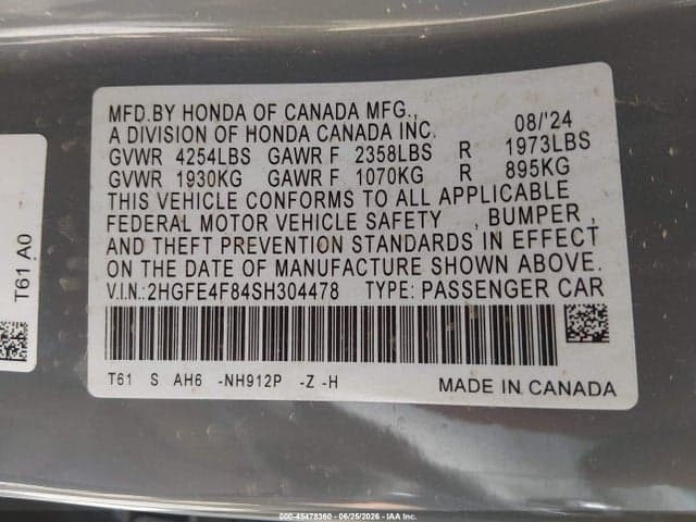 2025 HONDA CIVIC HYBRID SPORT/SPORT TOURING 9