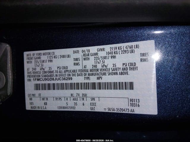2018 FORD ESCAPE SE 9