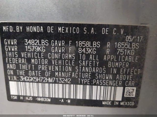 2017 HONDA FIT EX 9