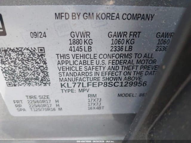 2025 CHEVROLET TRAX FWD LS 9