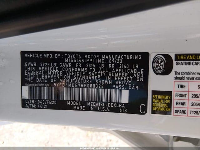 2024 TOYOTA COROLLA LE 9