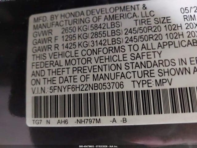 2022 HONDA PILOT AWD SPECIAL EDITION 9