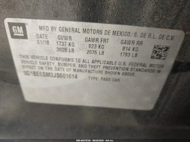 2018 CHEVROLET CRUZE LT AUTO 9