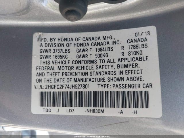 2018 HONDA CIVIC EX 9