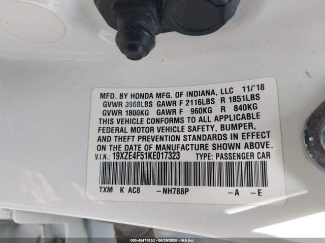 2019 HONDA INSIGHT EX 9